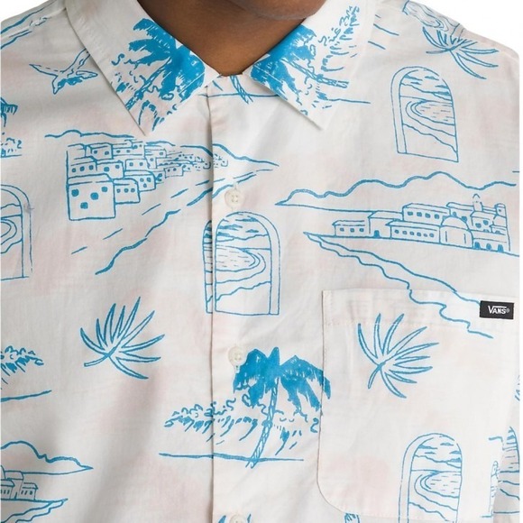 Vans Shirt Mens Sz Large Relaxed‎ Oversized Classic Fit Camper Aloha Shirt Beach - Picture 3 of 14